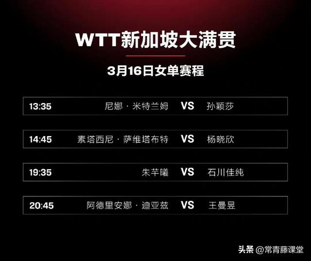 「乒赛赛讯」WTT新加坡大满贯3月16日战报：莎头组合夺得混双冠军