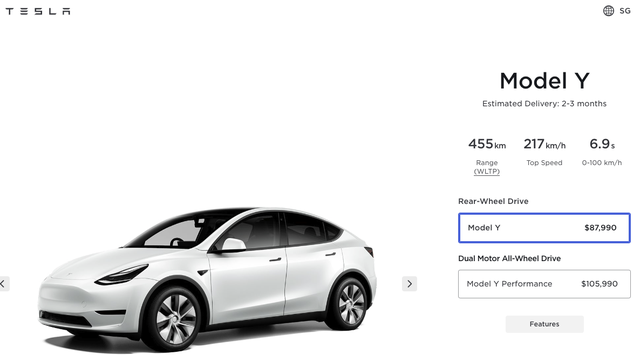 特斯拉下调新加坡Model 3/Y车型售价