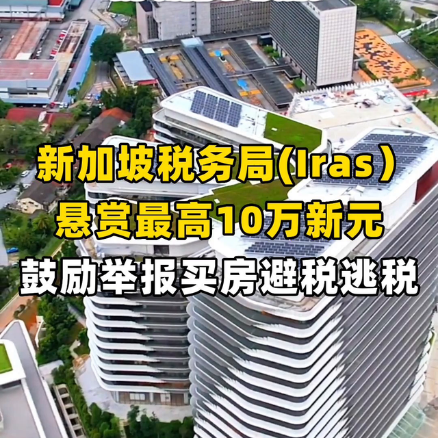 新加坡税务局(Iras）悬赏最高10万新元鼓励举报买房...