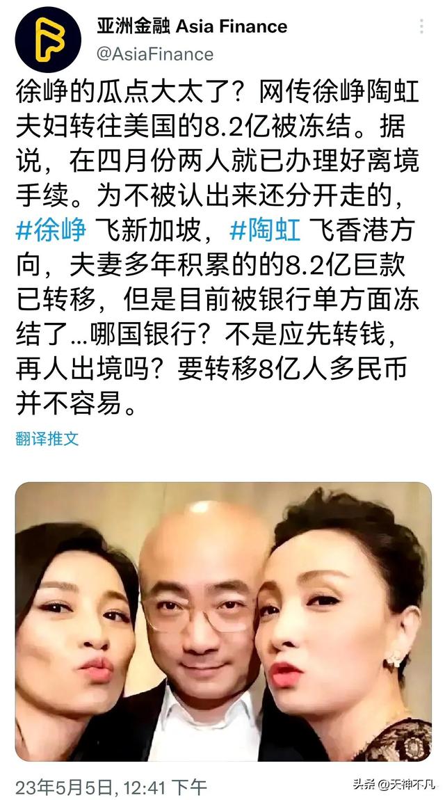 徐峥陶虹被传血本无归，美国存款八亿被冻结，可能支付高额利息