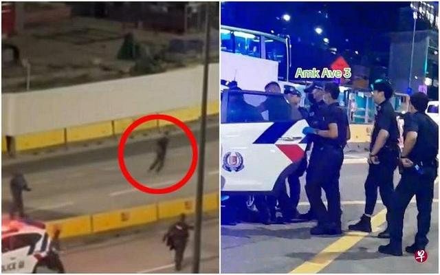 "紧张对峙！新加坡16岁少年持刀恐吓与警员公路对峙"