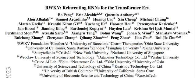 Talk预告 | 新加坡国立大学博士侯皓文：RWKV论文解读 - 在Transformer时代重塑RNN